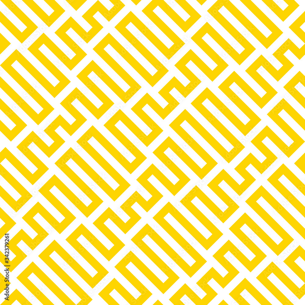 Poster Vector yellow geometric pattern. Seamless modern linear texture.