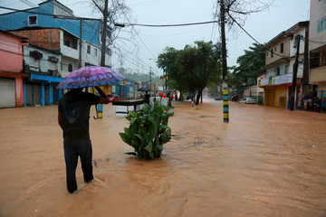 flooded street due to rain in salvador