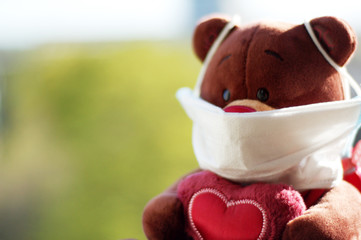 medical mask teddy bear