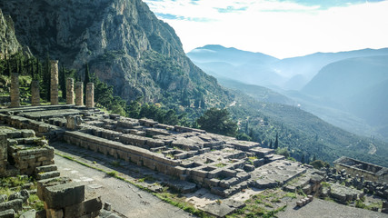 Ancient ruins in a Greece village