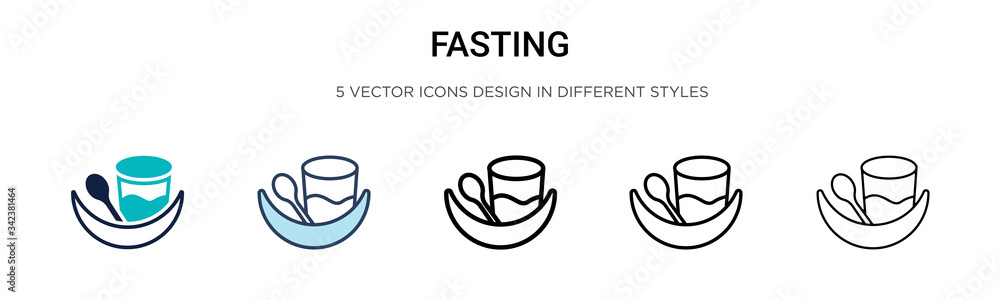 Poster fasting icon in filled, thin line, outline and stroke style. vector illustration of two colored and 