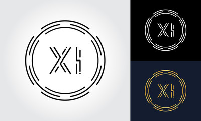 Initial XI letter Logo Design vector Template. Abstract Circle Letter XI Logo Design.