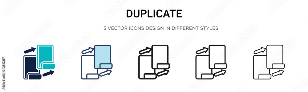 Poster duplicate icon in filled, thin line, outline and stroke style. vector illustration of two colored an