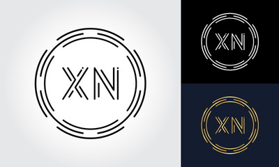 Initial XN letter Logo Design vector Template. Abstract Circle Letter XN Logo Design.