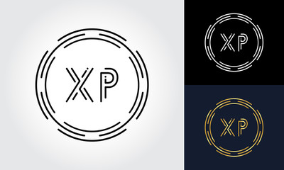 Initial XP letter Logo Design vector Template. Abstract Circle Letter XP Logo Design.