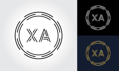 Initial XA letter Logo Design vector Template. Abstract Circle Letter XA Logo Design.