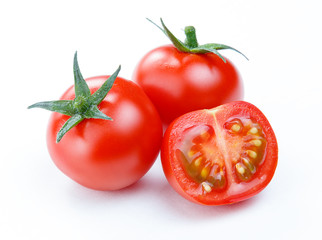 red tomatoes isolated on white bakground 2