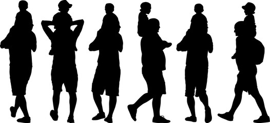 dad with his baby carrying him on his shoulders