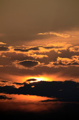 Obraz premium 夕日と雲