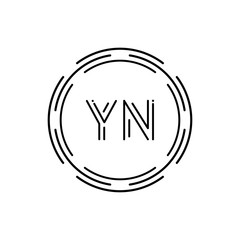 Initial YN Logo Design Vector Template. Creative Circle Letter YN Business Logo Vector Illustration - obrazy, fototapety, plakaty