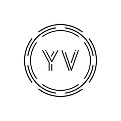 Initial YV Logo Design Vector Template. Creative Circle Letter YV Business Logo Vector Illustration