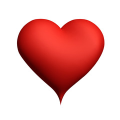 3d red heart. Valentines day. Isolated white background. 