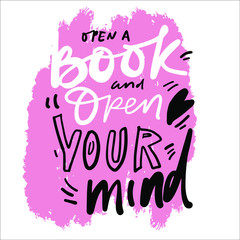 Obraz premium Inspirational hand lettering quote about education. Modern poster design