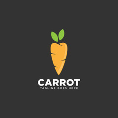 Carrot Vegetable Logo Design Template