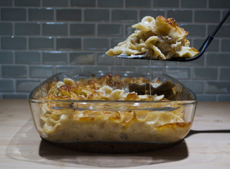 Newly prepared home-cooked pasta in a bowl
