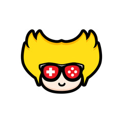 Vector design of gamer geek characters