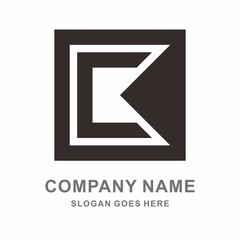 Monogram Letter C Geometric Square Cube Business Company Vector Logo Design