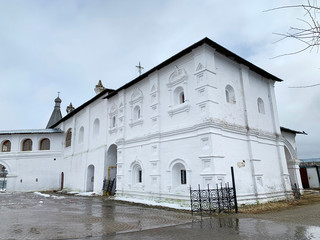 Ancient the rectory of monks ' cells in the Spaso-Prilutsky monastery in Vologda in the winter. Russia