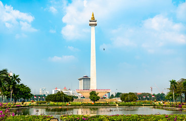 Fototapeta premium Monas, the National Monument in Jakarta, the capital of Indonesia