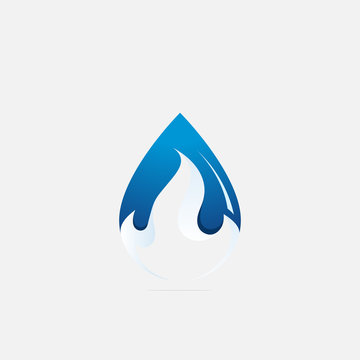 Colorful logo design fire and water