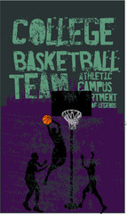 College basketball athletic academy print and embroidery graphic design vector art