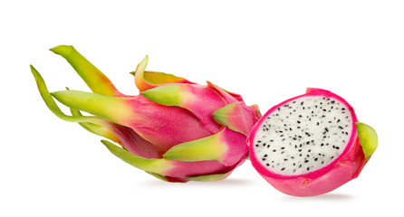Fresh dragon fruit isolated on white background