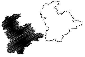 Klagenfurt City (Republic of Austria, Carinthia) map vector illustration, scribble sketch City of Klagenfurt am Worthersee map