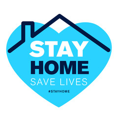 stay home save lives hashtag quarantine, coronavirus epidemic vector illustration