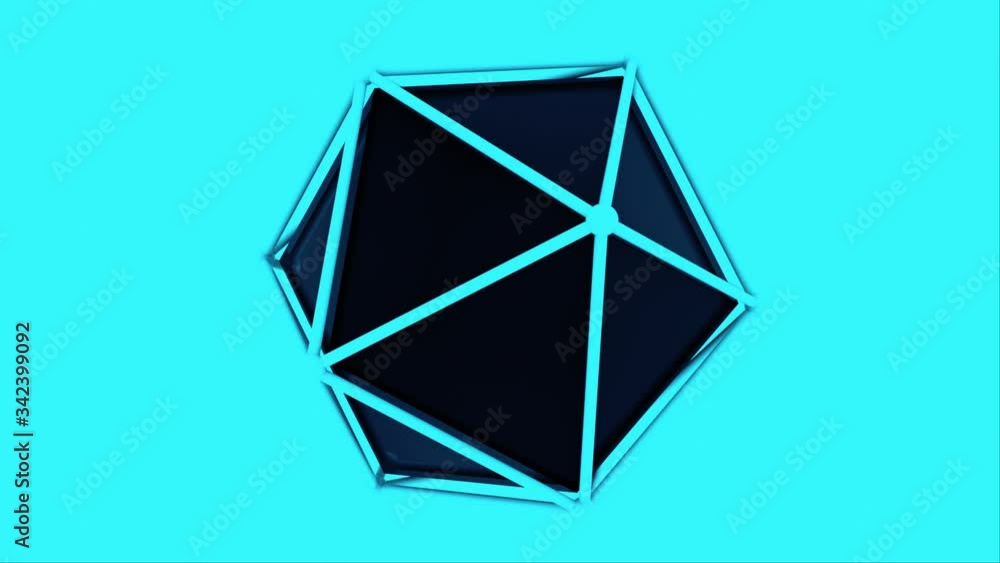 Aufkleber platonic inside a lattice, 3d rendering geometric shape. computer generated icosahedron. technologic