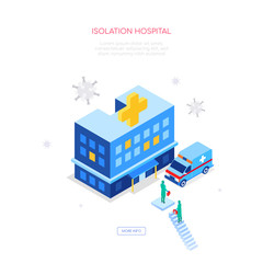 Isolation hospital - modern colorful isometric web banner