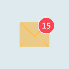 fifteen new message icon. vector symbol for mobile app. web icon