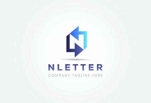 N letter with arrows. Vector design template elements for your application or corporate identity.