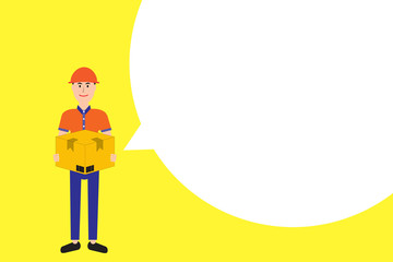 Delivery man with copy space