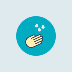 Obraz premium hand washing icon. vector symbol color of cleanliness and hygiene. we will stop the spread of the coronavirus together