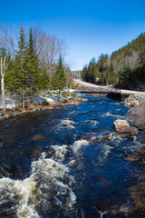 Fototapeta na wymiar Rivière du printemps au Québec, Canada, région de Lanaudière