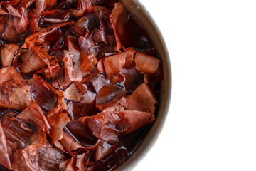Boiling onion peels for painting eggs for Easter