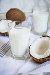 coconut milk in a glass 