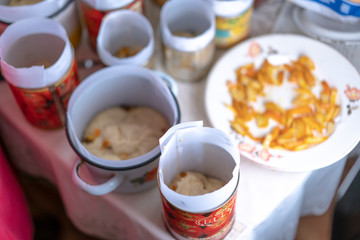 Preparation of the test for Easter cakes for baking