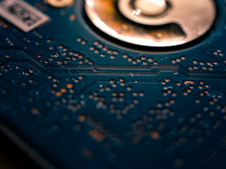 close up of a hard disk drive