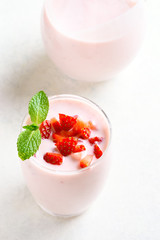 Strawberry yogurt with fresh berries