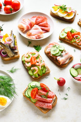 Open faced sandwiches