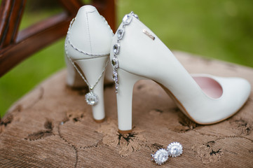 women's heels and wedding jewelry