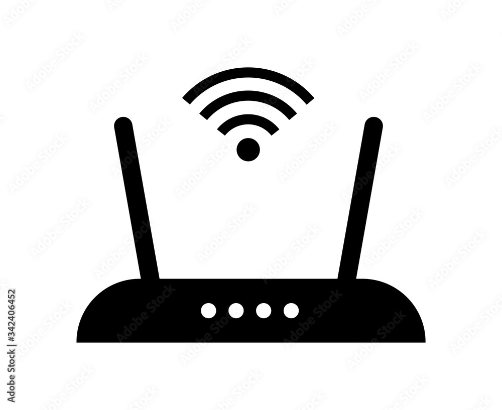 Aufkleber wireless router. modem with wifi signal. wi-fi signal symbol. internet connection. wi-fi wireless te