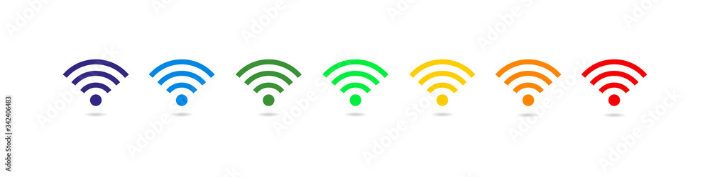 Aufkleber wifi icons wireless internet connection signal. wifi symbol set. internet connection. vector ilustra