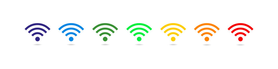 Wifi icons wireless internet connection signal. Wifi symbol set. Internet Connection. Vector ilustration