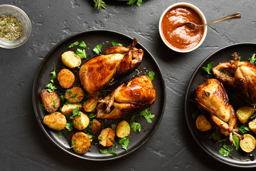 Tasty grilled quails