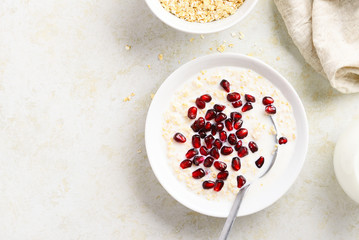 Oatmeal porridge with pomegranate seeds