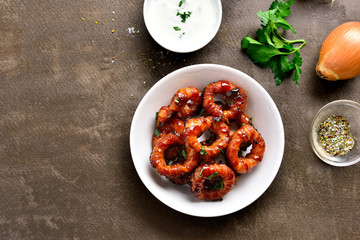 Bacon wrapped onion rings