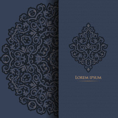 Vintage vector seamless pattern in east style.Place for text.Ornate element for design.Use for decoration wallpaper , design postcards , fabric .