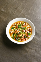 Cold Okroshka soup